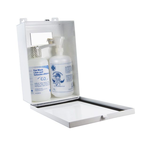 Metal Eyewash Cabinet w/ 1L Eyewash Solution &amp; Empty Bottle F4572701 WASIP