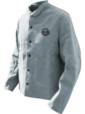 Welding Jacket Grey Split Cowhide Banox FR Canvas Back (Sold per EACH)