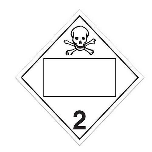 10.75" x 10.75" Class 2.3 Worded Toxic Gases Placard (Pack of 100 pcs) TT230PIN INCOM