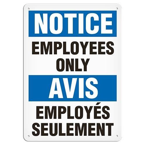 OSHA Safety Sign | Notice E/F Employee  | INCOM SS6021V, SS6021A, SS6021P, SC6021V, SC6021A, SC6021…