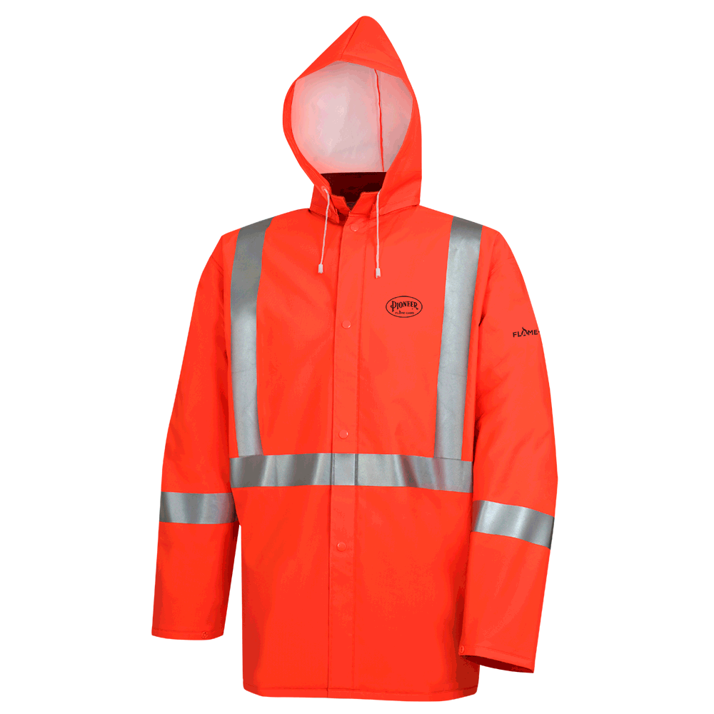 Hi-Viz PVC/Polyester/PVC FR Rain Jacket | Pioneer 576J Pioneer