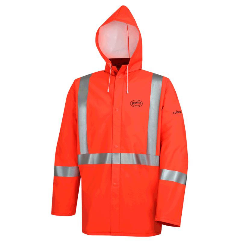 Hi-Viz PVC/Polyester/PVC FR Rain Jacket | Pioneer 576J Pioneer