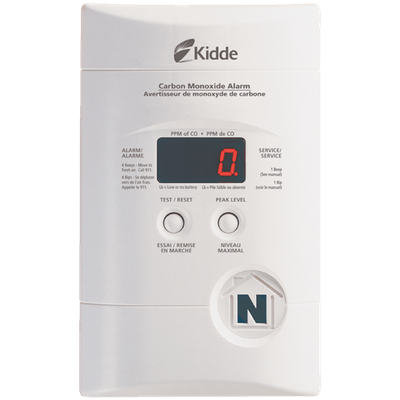 Plug-in CO Alarm w/Battery Backup, Digital KNCOPP3 RS Steel
