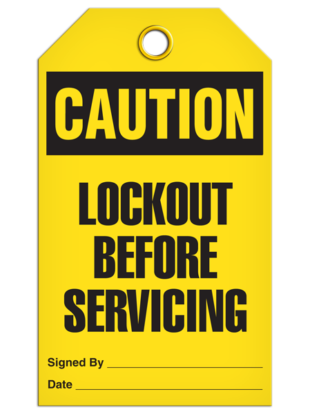 Caution - Lockout Before Servicing  | Pack of 25 | INCOM TG3022 INCOM