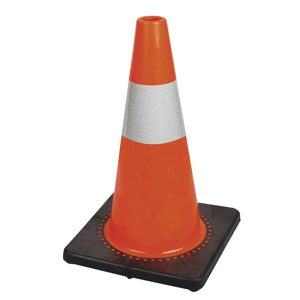 18" (45 cm) Premium PVC Flexible Safety Cone (4'' Band) | Pioneer 181N   Safety Supplies Canada