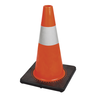 18" (45 cm) Premium PVC Flexible Safety Cone (4'' Band) | Pioneer 181N   Safety Supplies Canada