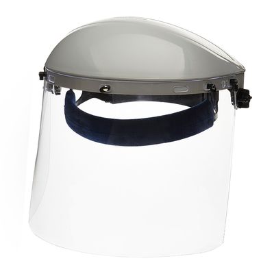 Single Crown Face Shield with Window &amp; Ratcheting Headgear | Sellstrom S30120   Safety Supplies Can?