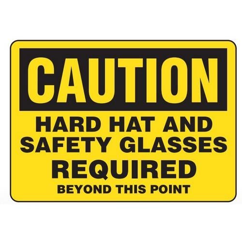 OSHA Safety Sign | Caution Hat/Glasses | INCOM SS2079 INCOM