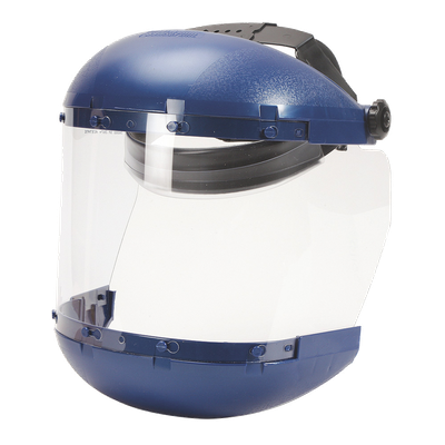 Dual Crown Face Shield with Ratcheting Headgear - Clear Tint - Anti-Fog S38140   Safety Supplies Ca?