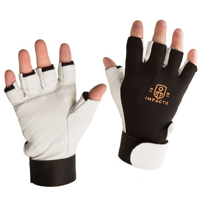 IMPACTO Pearl Leather Anti-Vibration Half Finger Glove BG401 Impacto