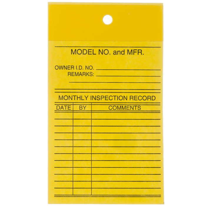Blank Service Tag, Yellow STAGBK/FSTAGBK RS Steel
