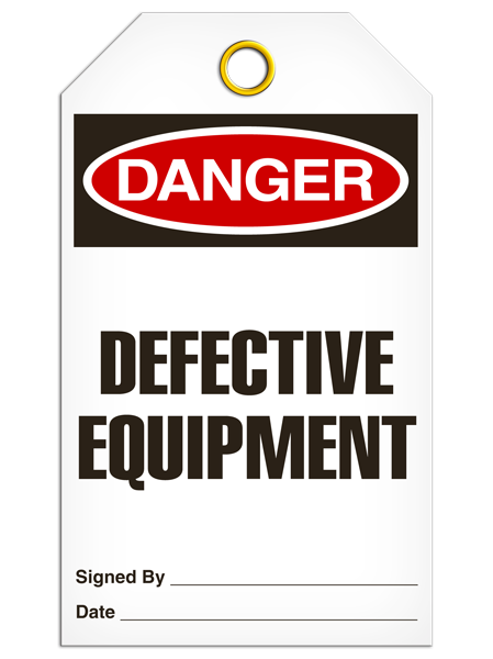 Danger - Defective Equipment  | Pack of 25 | INCOM TG1008 INCOM