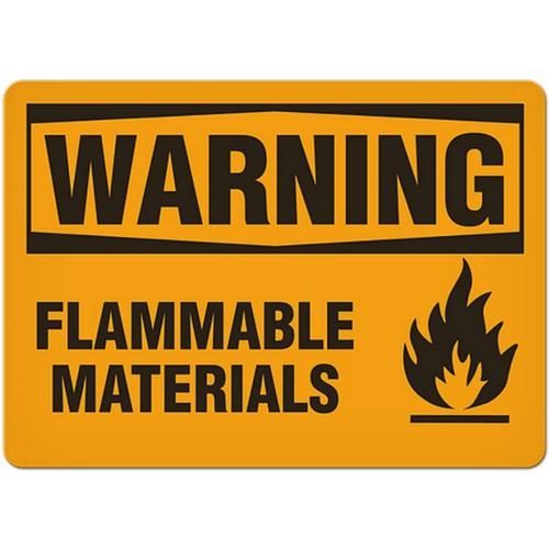 OSHA Safety Sign | Warning Flamm Mat'l  | INCOM SS3028V, SS3028A, SS3028P, SC3028V, SC3028A, SC3028…