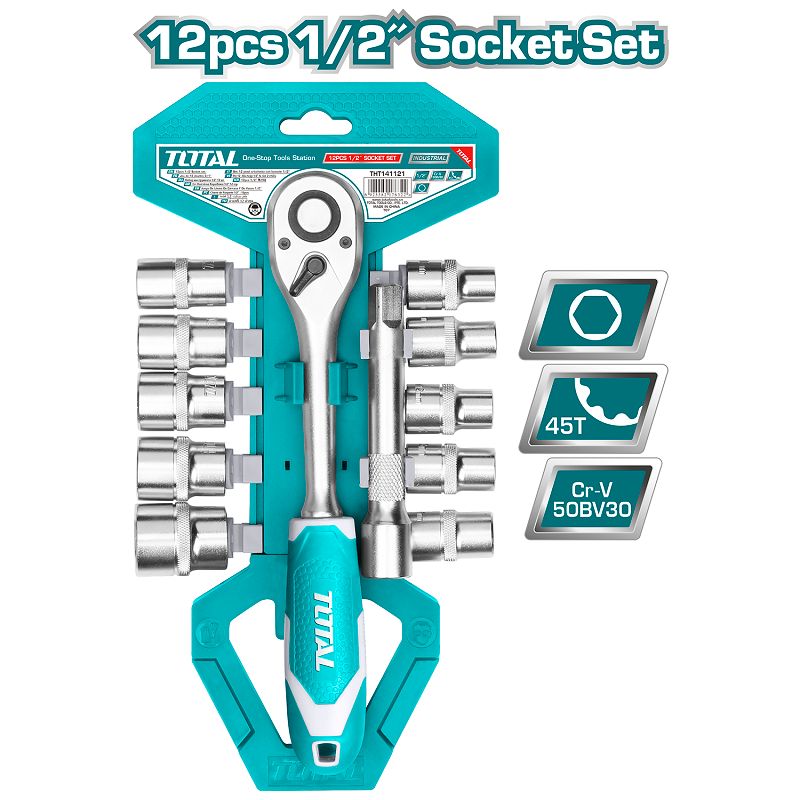 12Pcs 1/2" Socket Set THT141121 Total Tools Canada