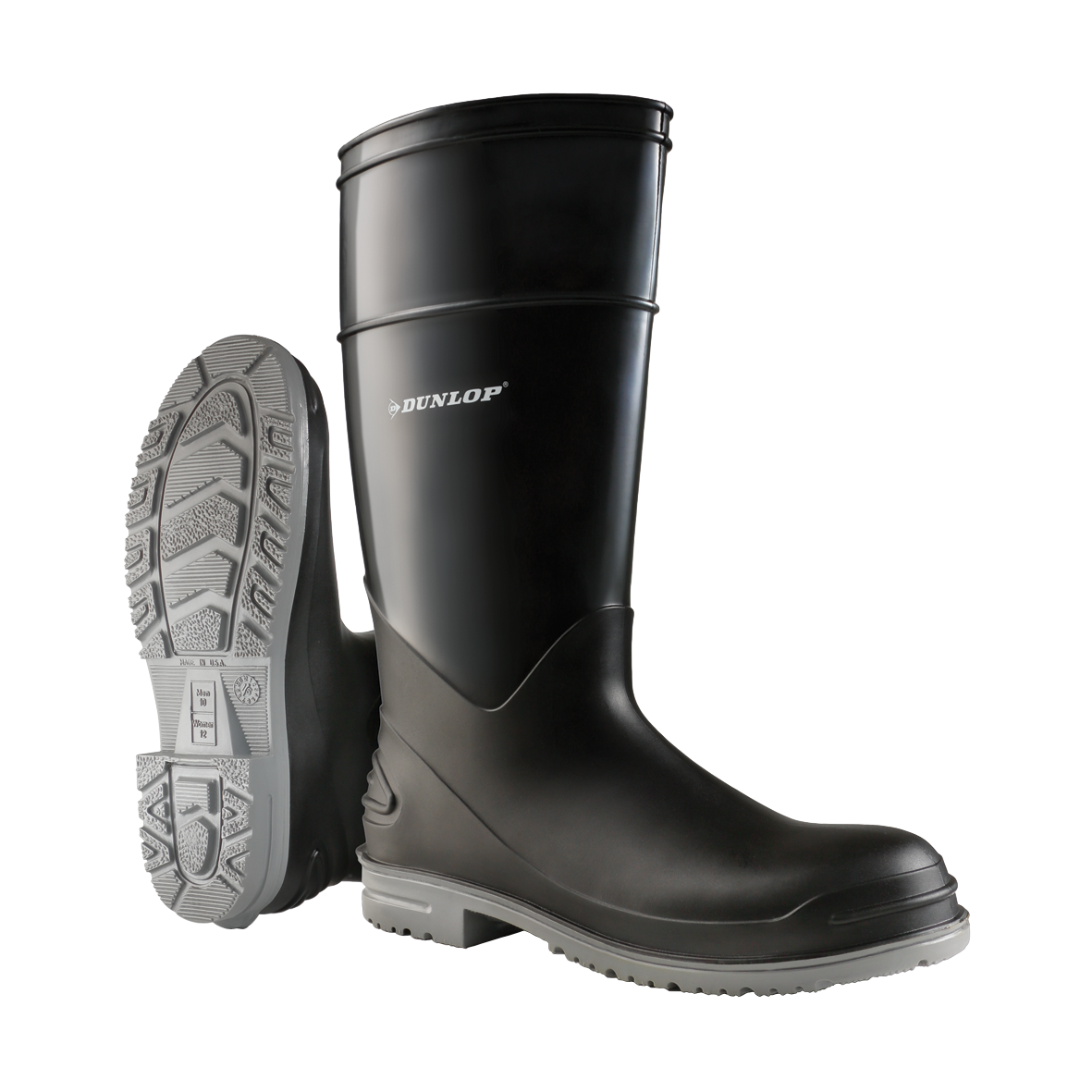 Polygoliath Steel Toe Black 16'' Waterproof PVC Work Boots D89682 -11 Dunlop