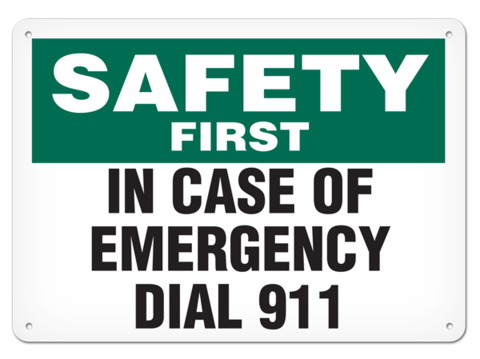 OSHA Safety Sign | Safety First In Case | INCOM SS5049V, SS5049A, SS5049P, SC5049V, SC5049A, SC5049…