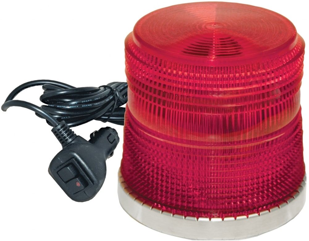 Red Low Profile Fleet + LED Beacon Magnetic Mount - Lens: Red - Z Base 20765 SWS