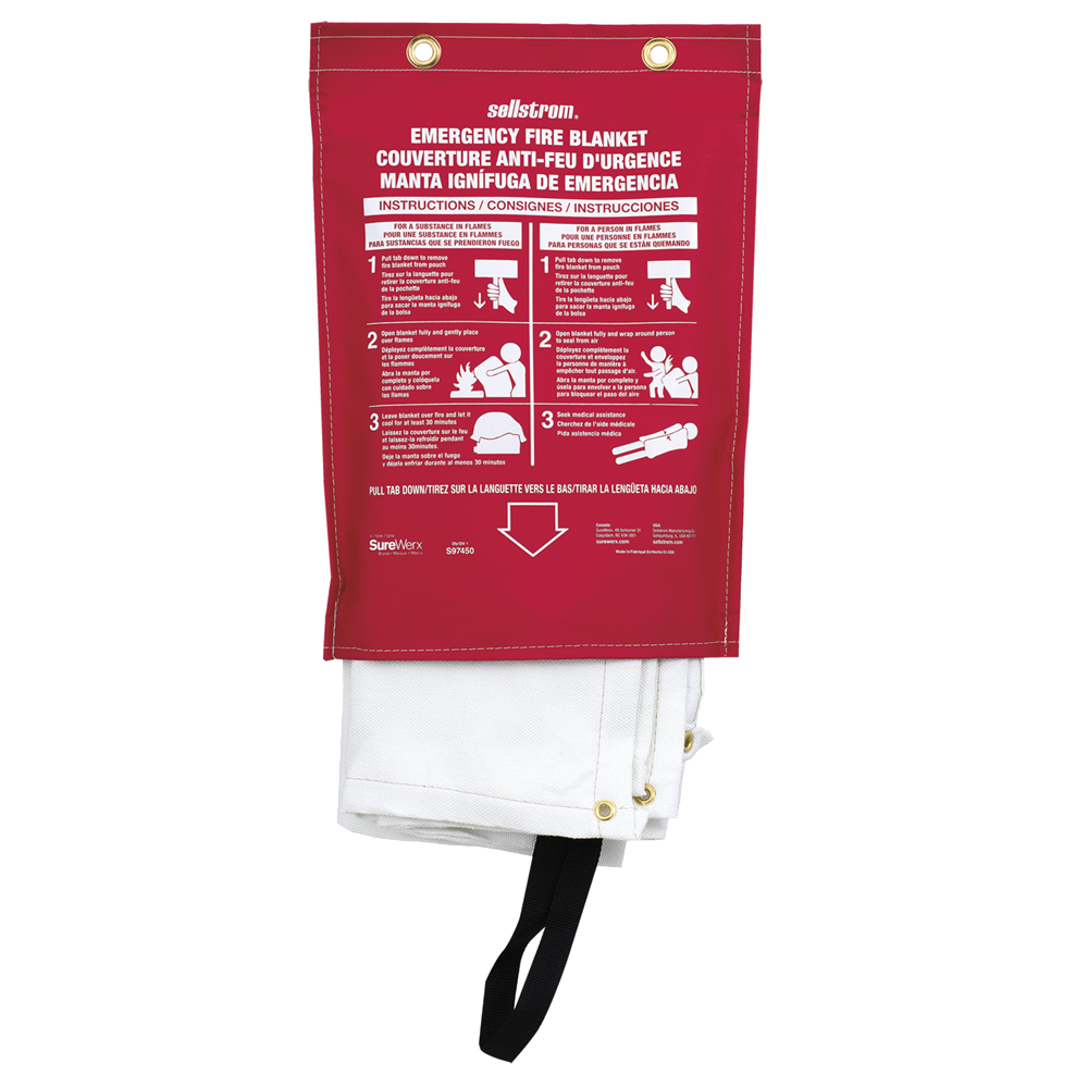 100% Fibreglass High-Temp Emergency Fire Blanket S97450   Safety Supplies Canada