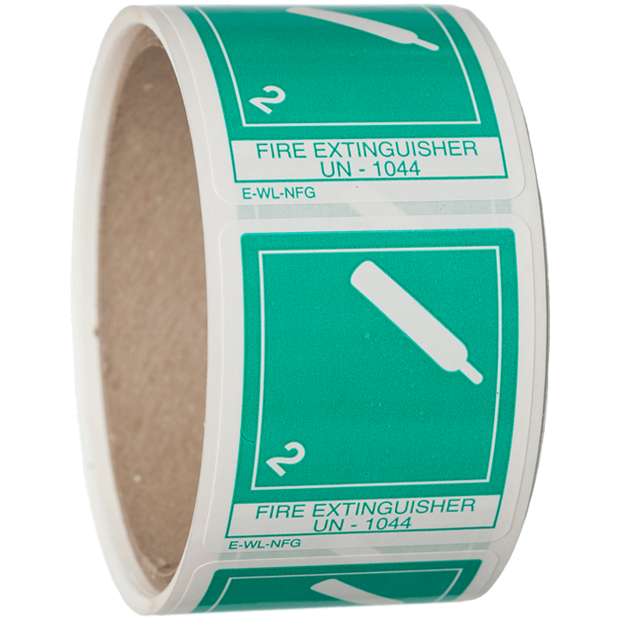 Non Flammable Gas Label - UN 1044 Fire Extinguisher EWLNFG/FWLNFG RS Steel
