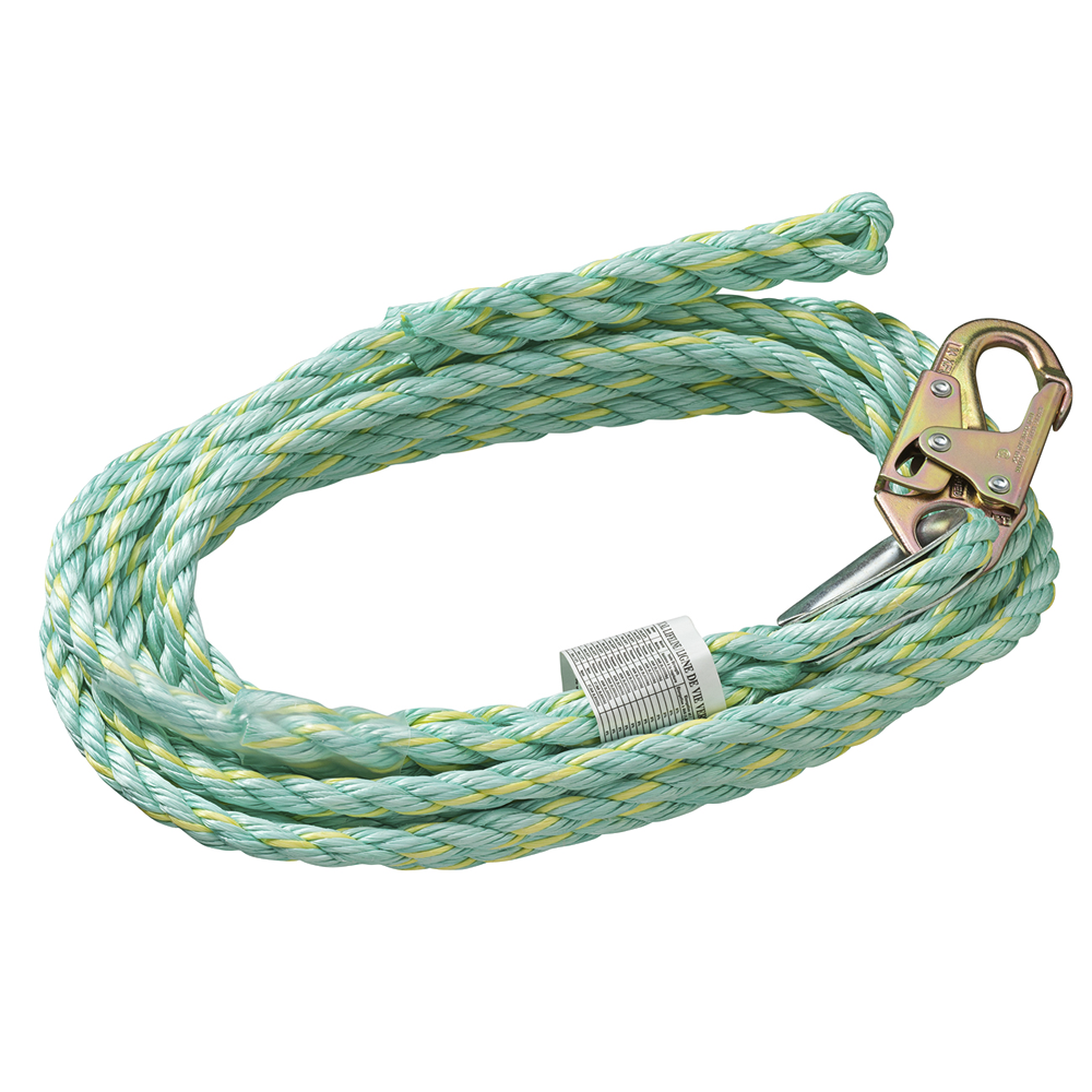 Vertical Lifeline - Snap Hook &amp; Back Splice - 25' (7.6 m), VL-1125-25 VL-1125-25,50,75,100,150,200 …