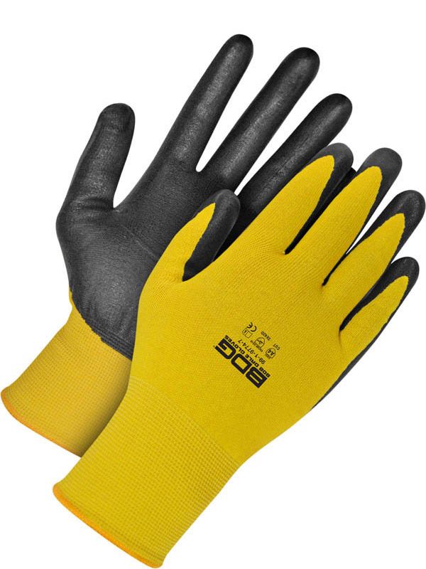 Yellow 18G Seamless Knit Kevlar Cut Resistant Black NBR Foam | Pack of 6 | Cut Level A4 99-1-9774 B…
