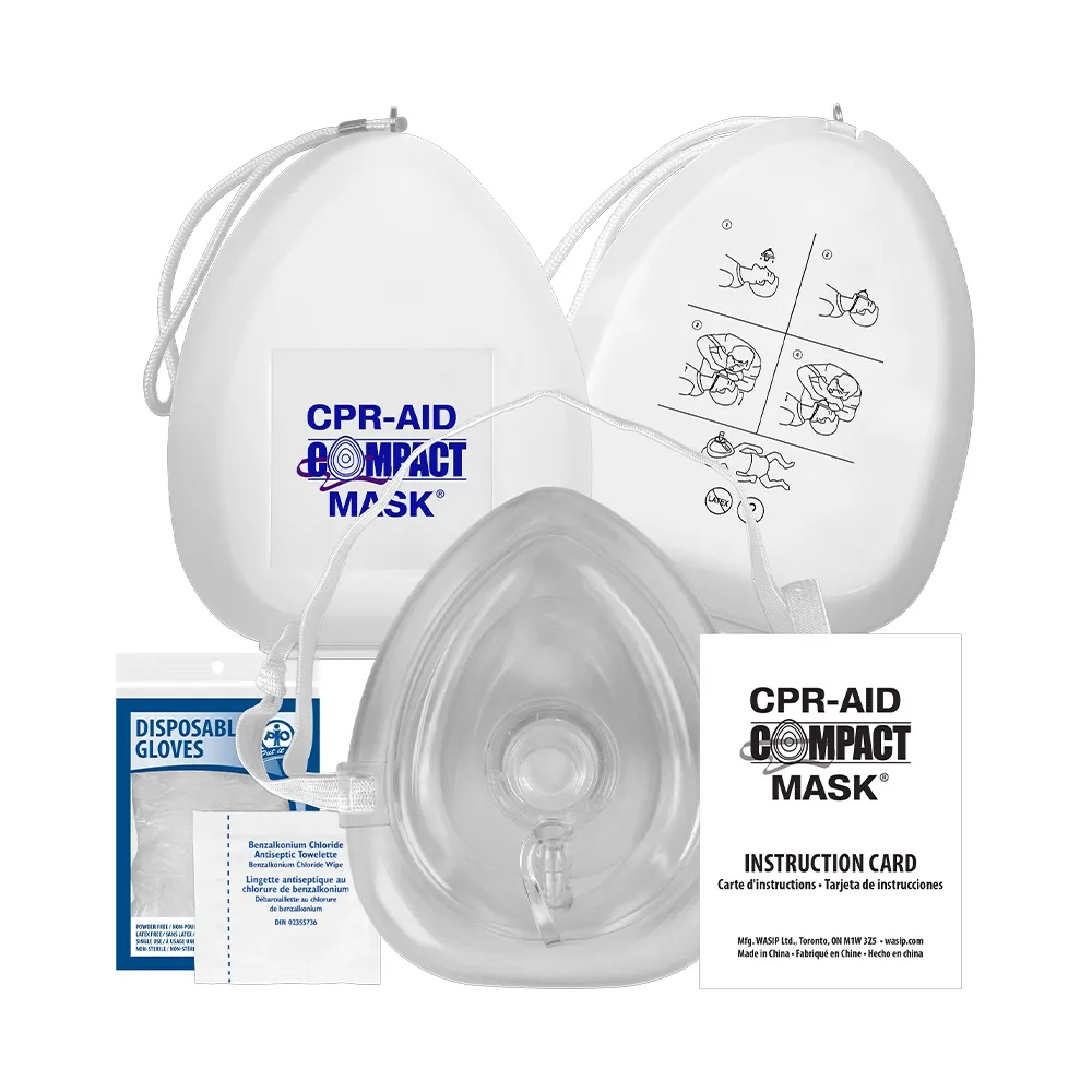 CPR Compact Mask - O2 Inlet - Case - Gloves - Wipes F5018401 WASIP