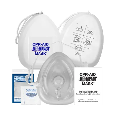 CPR Compact Mask - O2 Inlet - Case - Gloves - Wipes F5018401 WASIP