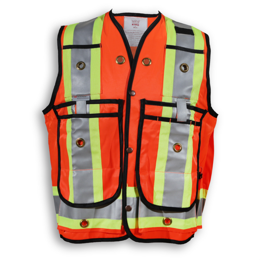 Premium Hi-Vis Poly/Cotton Surveyor Safety Vest | Big K (Multiple Color Options) BK305 Big K Clothi…