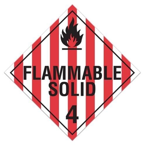 Class 4.1 "Flammable Solid 3" Sign (Pack of 100 pcs) TA410 INCOM