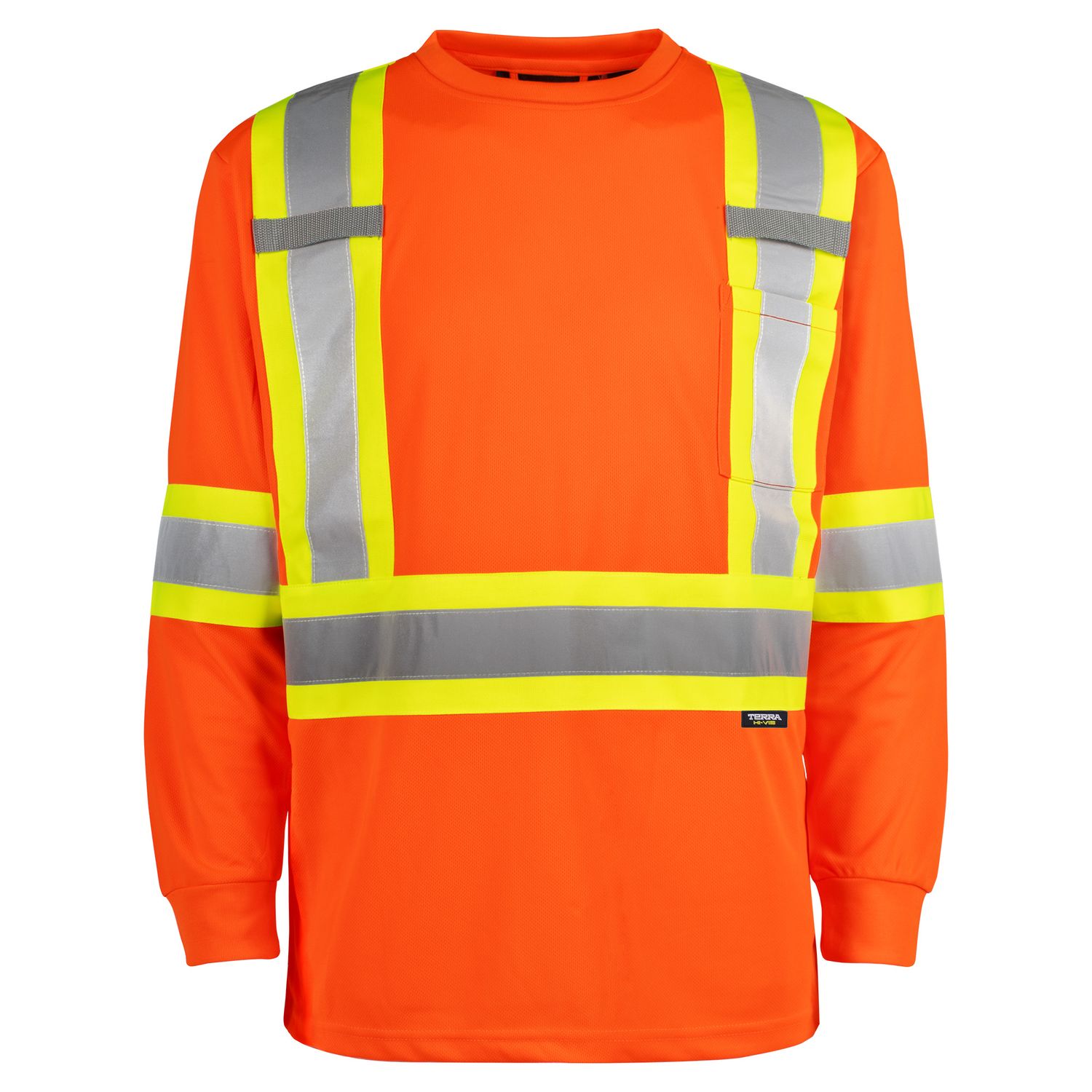 Terra Hi-Vis Long Sleeve T-Shirt - RFLT Tape 116525 Groupe BBH
