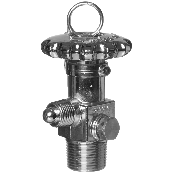 1" Handwheel Valve for 50-100 lb CO2 Cylinders RS50 RS Steel