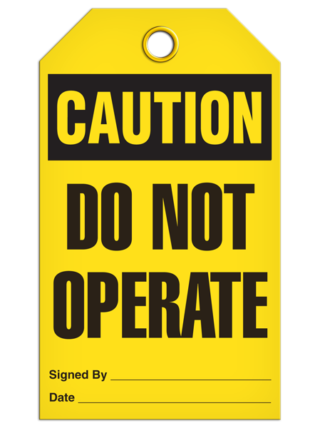 Caution - Do Not Operate | Pack of 25 | INCOM TG3000 INCOM