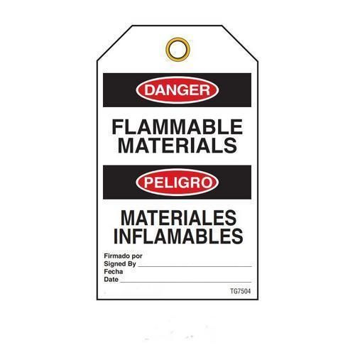 Danger "Flammable Materials" Bilingual E/S Tag - 25/pkg TG7504 INCOM