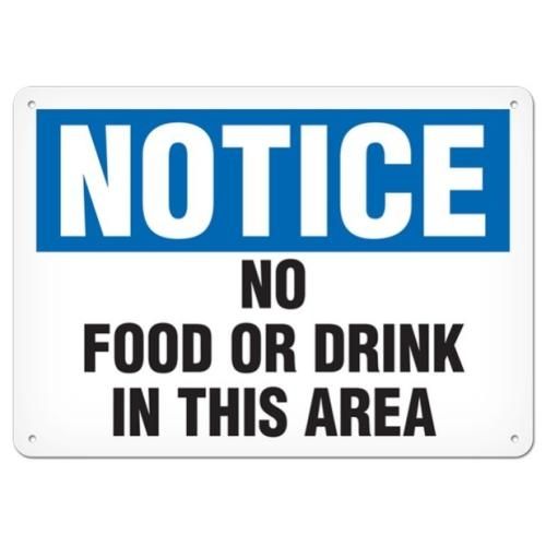 OSHA Safety Sign | Notice No Food or Drink in This Area | INCOM SS4033V, SS4033A, SS4033P, SC4033V,…
