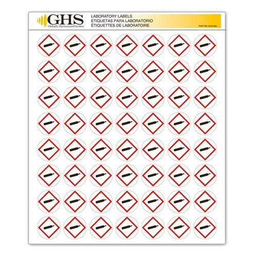 1" Gas Cylinder Pictogram Label - 1,120/Pad GHS1209 INCOM