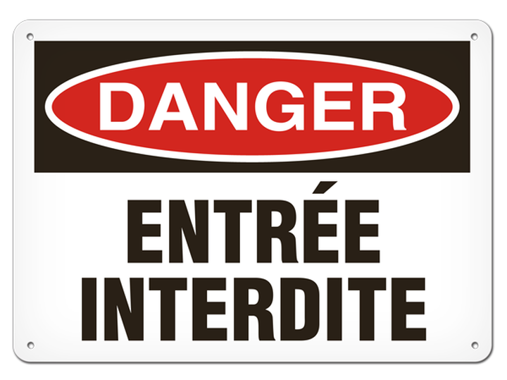 OSHA Safety Sign | Danger Entree Interdit | INCOM SSF1114V, SSF1114A, SSF1114P, SCF1114V, SCF1114A,…