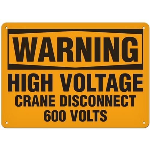 OSHA Safety Sign | Warning High Voltage Crane Disconnect | INCOM SS3055V, SS3055A, SS3055P, SC3055V…