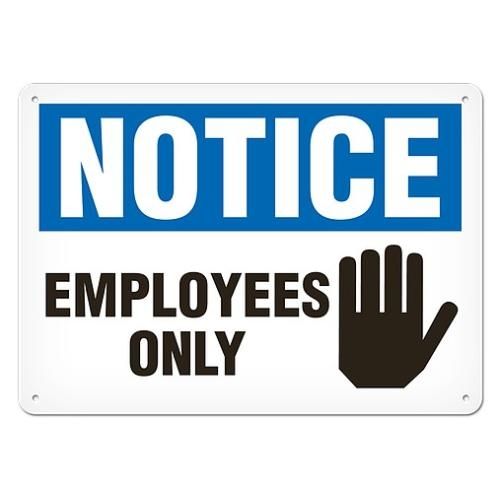 OSHA Safety Sign | Notice Employee Only | INCOM SS4000 INCOM