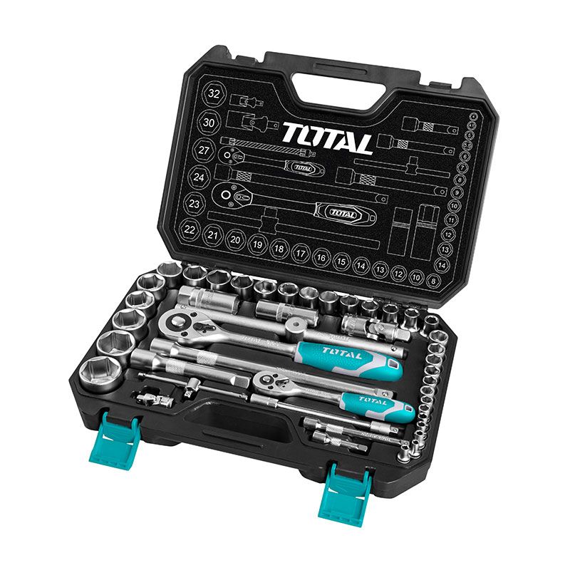 44PCS (1/4"+1/2") Socket Set THT421441 Total Tools Canada