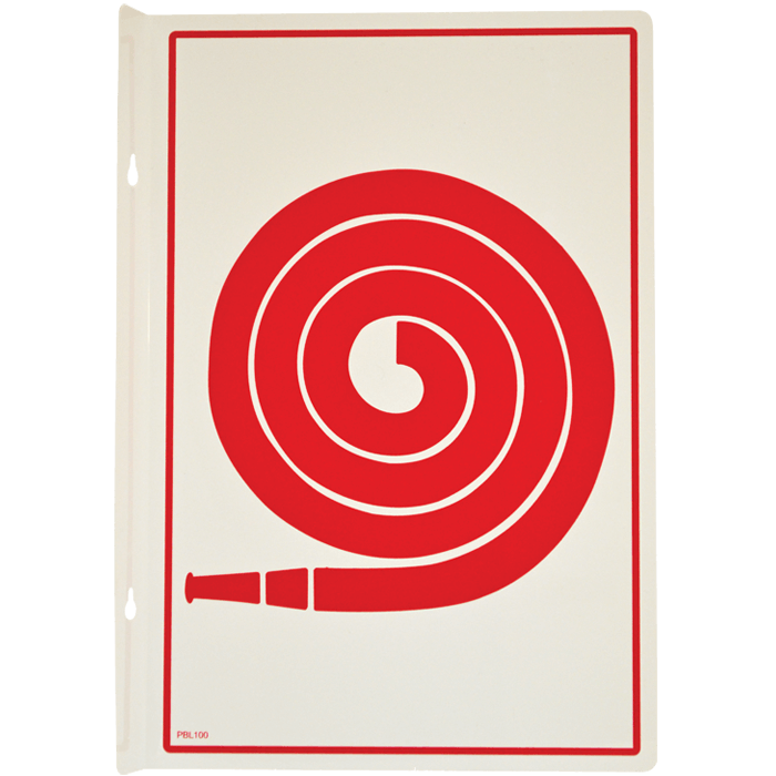 Rigid Plastic 90 Angle Signs - Fire Hose Pictogram PBL100/PBL101 RS Steel