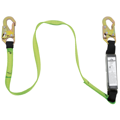E4 Shock Absorbing Lanyard - SP - Single Leg - Snap Hooks | Peakworks SA-5400-4 / SA-5400-6   Safet?