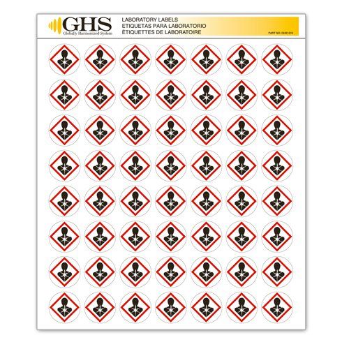 1" Health Hazard Pictogram Label - 1,120/Pad GHS1213 INCOM