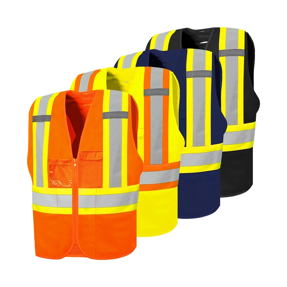Hi-Vis Safety Vest with Zipper - Red TV10R - Archived Ground Force
