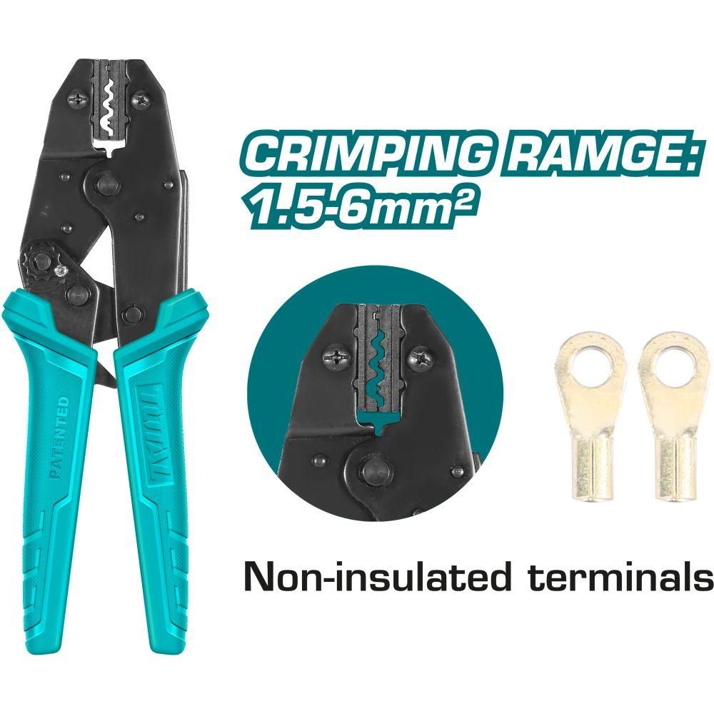Ratchet Crimping Plier (1.5-6mm�) THCPL1506 Total Tools Canada