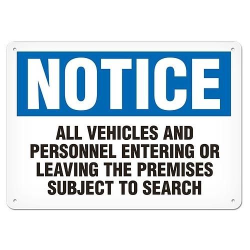 OSHA Safety Sign | Notice Vehicles  | INCOM SS4008 INCOM