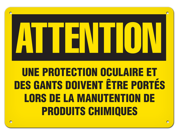 OSHA Safety Sign | Attention Protection Oculaire, Gants...  | INCOM SSF2084 INCOM