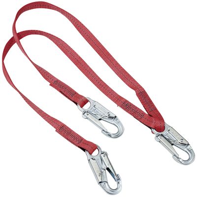 Red 3-strand Nylon Rope Lanyard with Snap Hook and Scaffold Hook - 5/8" | Dynamic