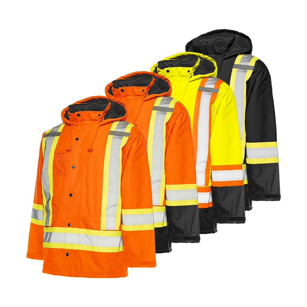 Hi-Vis Winter Parka TP1BK/TP1OR Ground Force