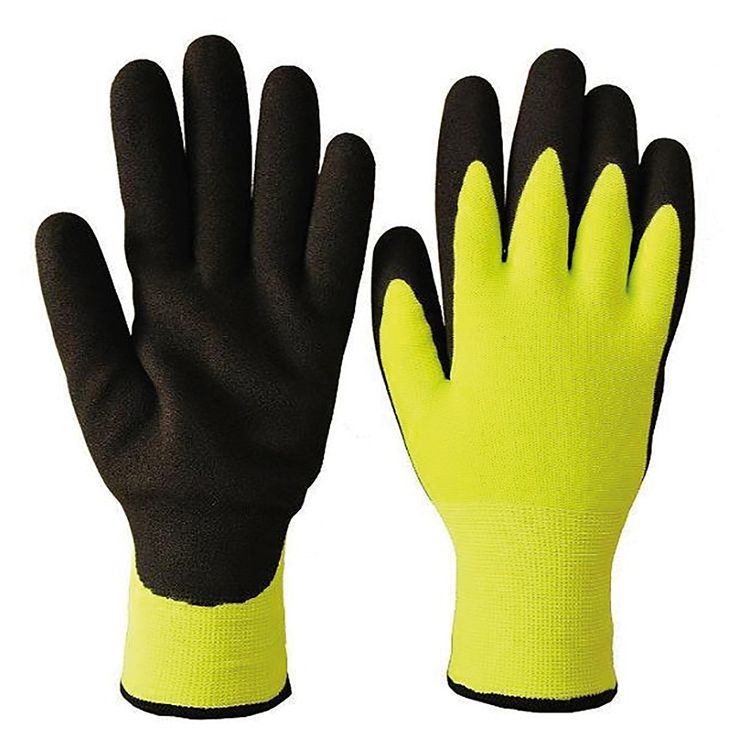 Hi-Vis Double Nitrile Seamless Winter Safety Glove | Insulated | 12 Pack | Pione 5355 Pioneer