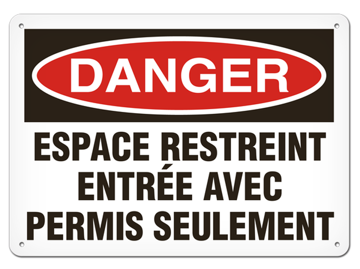 OSHA Safety Sign | Danger Espace Restrent Avec Permis | INCOM SSF1084V, SSF1084A, SSF1084P, SCF1084…